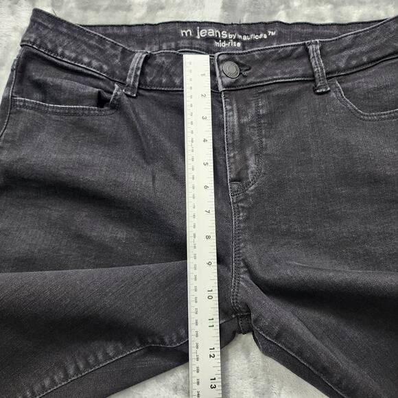 Maurices M. Jeans Womens XL X-SHORT Black Mid Rise Jegging Skinny Stretch Denim - Picture 10 of 13